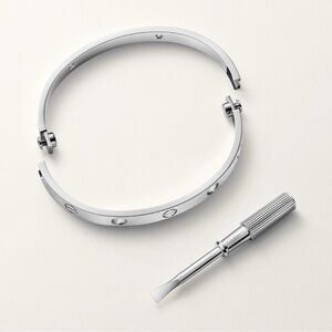 LOVE SCREW 4 DIAMOND BANGLE BRACELET WITH TOOL CHOOSE GOLD/ ROSE GOLD OR SILVER